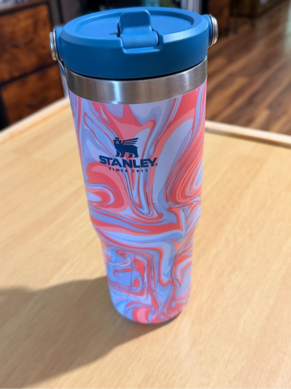 Stanley Swirl Travel Tumbler - Coral & Blue